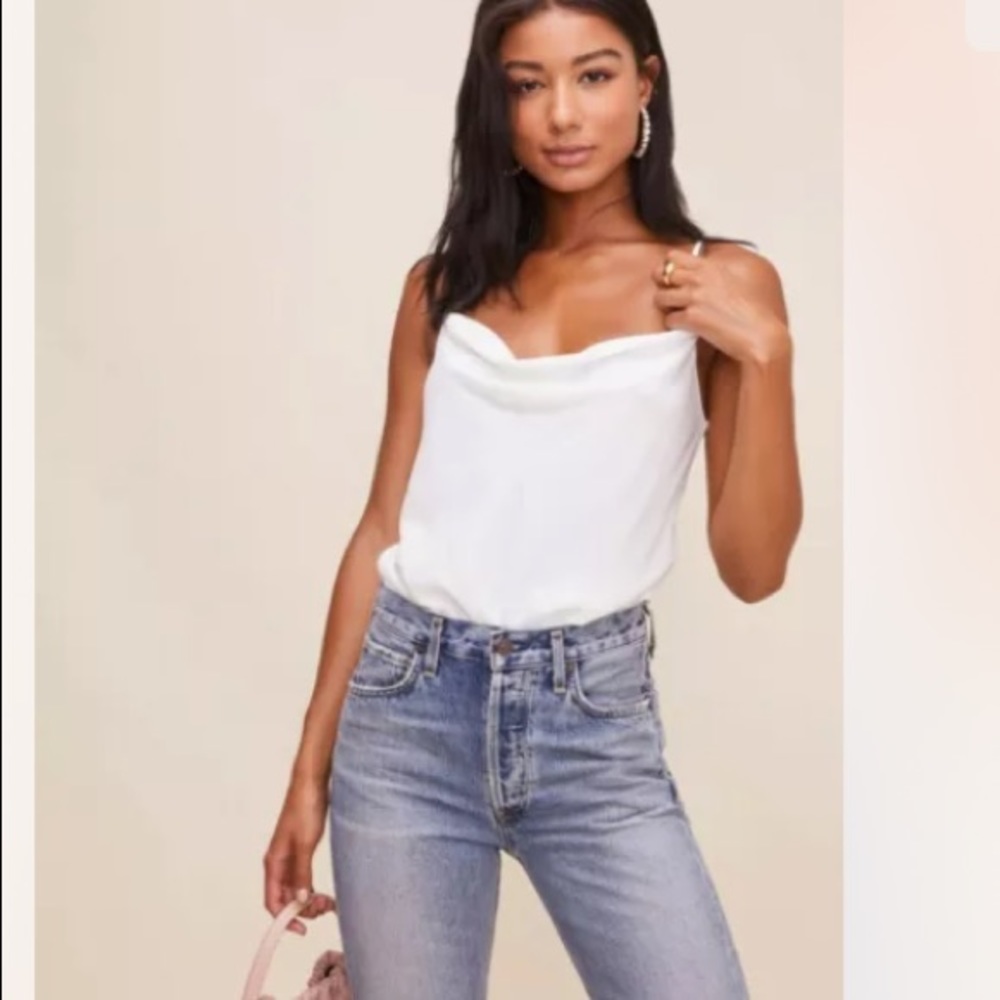 NWT Astr The Label Drape Neck Bodysuit XS